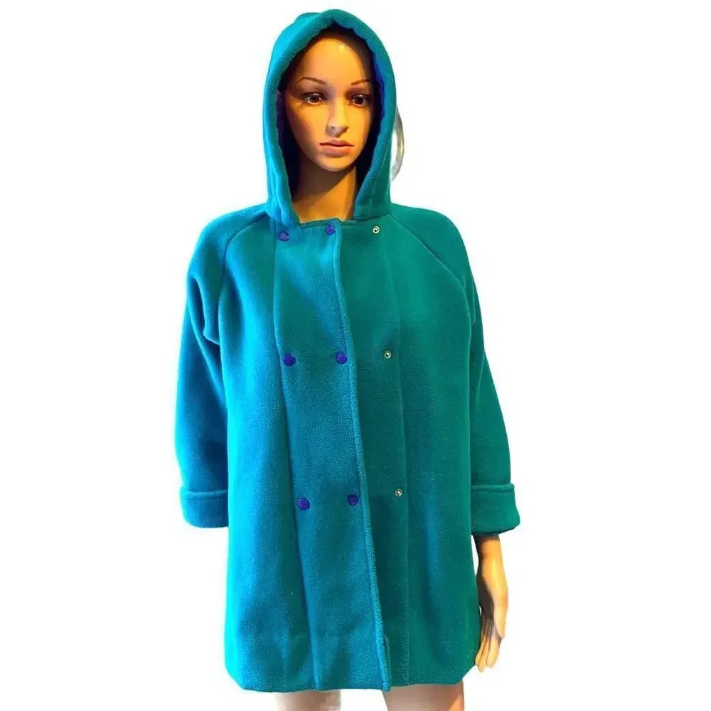 Vintage 90s Y2K Biobottoms Fresh Air Wear Girl/Women Pea Coat Size L10-12 Pocket